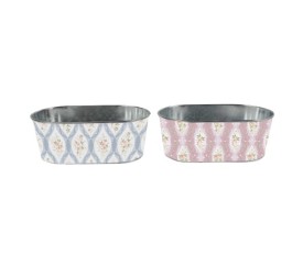 MACETERO JARDINERA  METAL OVAL. PEQ 17x10x6,5cm