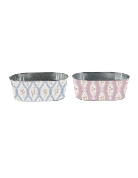 MACETERO JARDINERA  METAL OVAL. PEQ 17x10x6,5cm