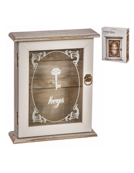 CUELGA LLAVES MADERA 24 cm KEYS GLASS W