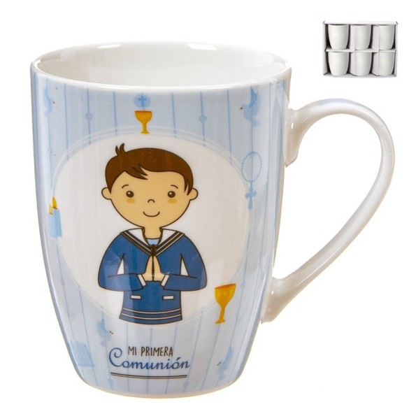 MUG 300 ml COMUNION CHICO CELESTE