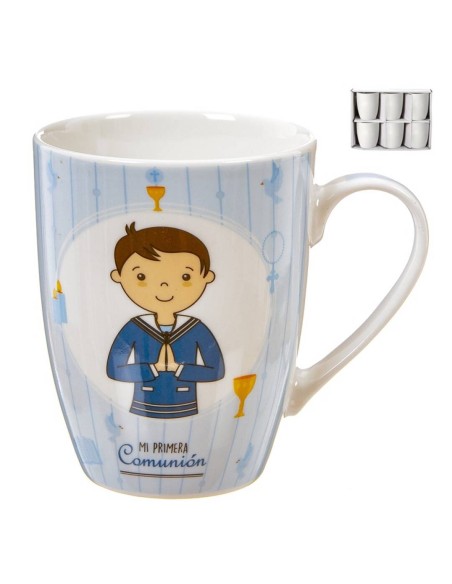 MUG 300 ml COMUNION CHICO CELESTE