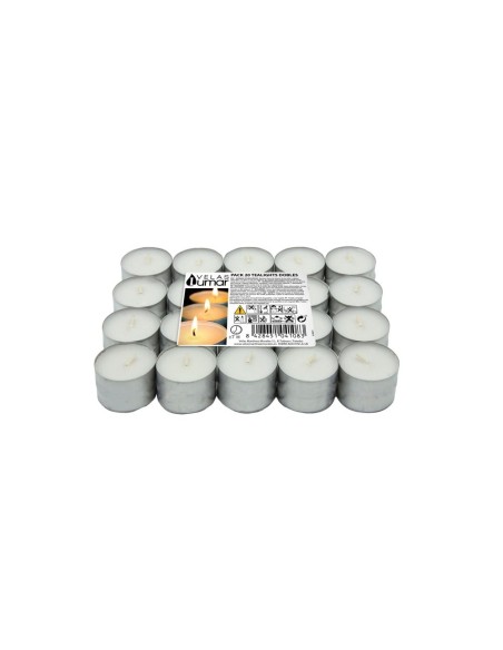 PACK 20 TEALIGHTS DOBLE 7 h.