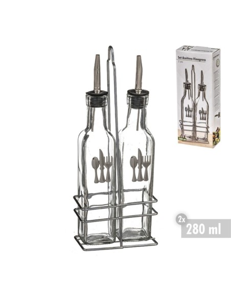 ACEITERA VINAGRERA SOPORTE METAL CROM