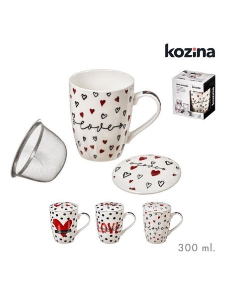 TAZA INFUSION C/ FILTRO 300 ml LOVE SURT/3