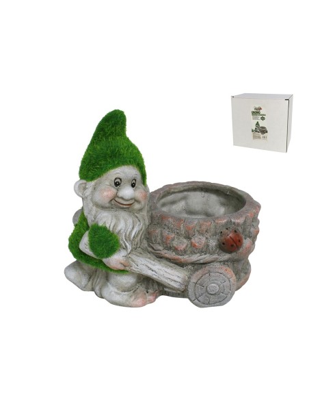 GNOMO MACETERO C/CARRETILLA 20X13X18 CM