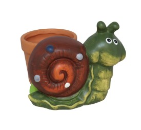 MACETERO TERRACOTA CARACOL 17.5X18.5X14.5CM