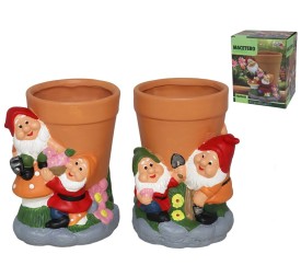 MACETERO TERRACOTA GNOMOS 14X13X18CM