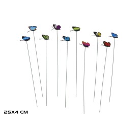 SET 10 PINCHOS JARDIN MARIPOSA 25X4CM COLORES SURT