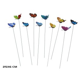 SET 10 PINCHOS JARDIN MARIPOSA 25X6CM COLORES SURT