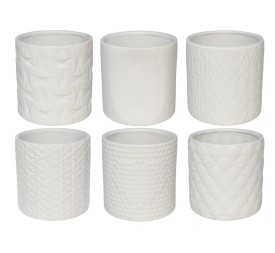 MACETERO CERAMICA 13,5X13,5X13,2CM 6STD BLANCO