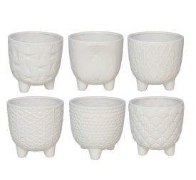 MACETERO CERAMICA 15X15X15CM 6STD BLANCO