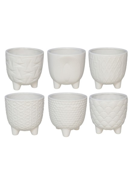 MACETERO CERAMICA 15X15X15CM 6STD BLANCO