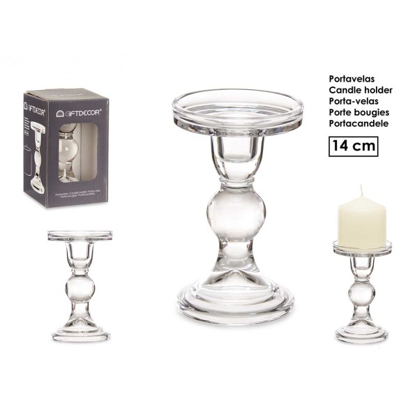 CANDELABRO CRISTAL BOLA M 14CM