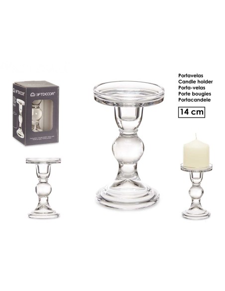 CANDELABRO CRISTAL BOLA M 14CM