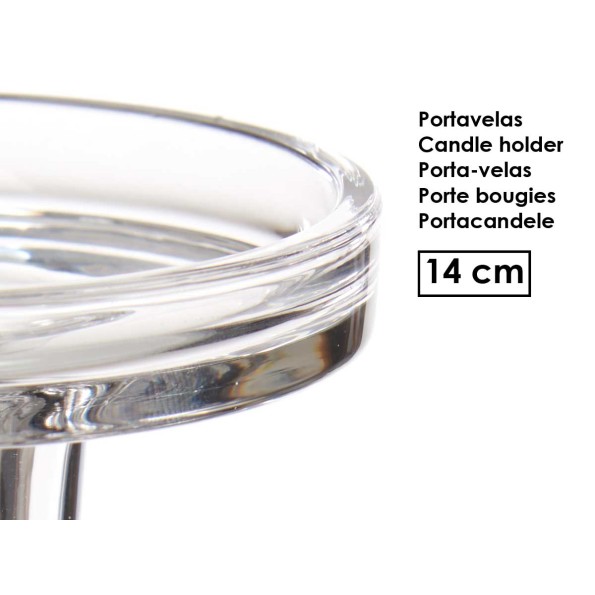 CANDELABRO CRISTAL BOLA M 14CM