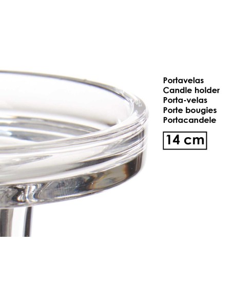 CANDELABRO CRISTAL BOLA M 14CM