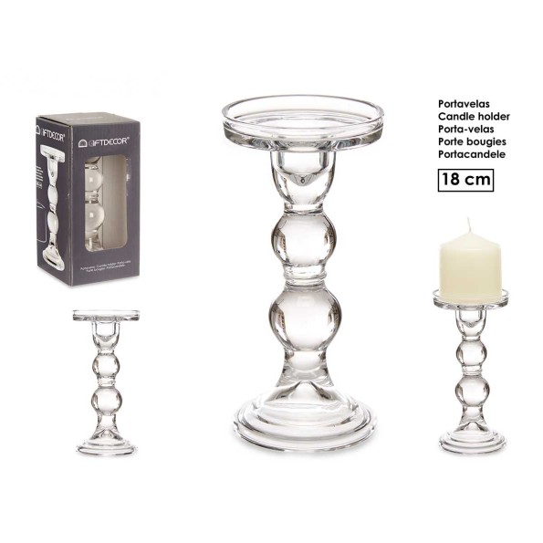 CANDELABRO CRISTAL BOLA L 18CM