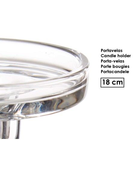 CANDELABRO CRISTAL BOLA L 18CM