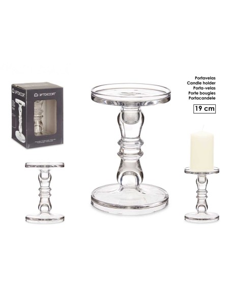 CANDELABRO CRISTAL ANILLO S 19CM