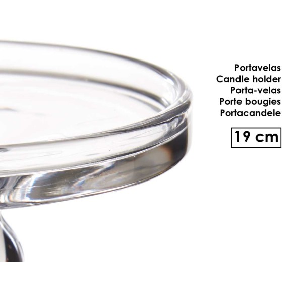 CANDELABRO CRISTAL ANILLO S 19CM