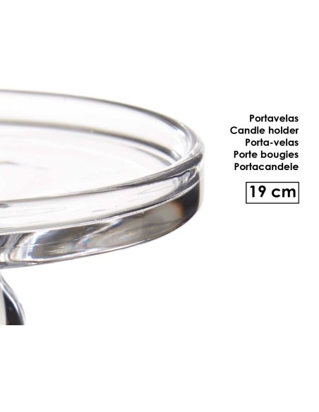 CANDELABRO CRISTAL ANILLO S 19CM