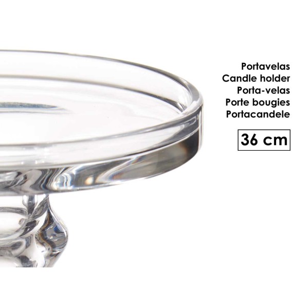 CANDELABRO CRISTAL ANILLO L 36CM