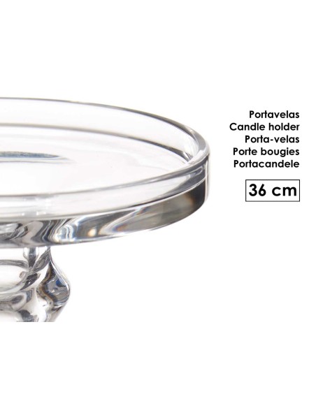 CANDELABRO CRISTAL ANILLO L 36CM
