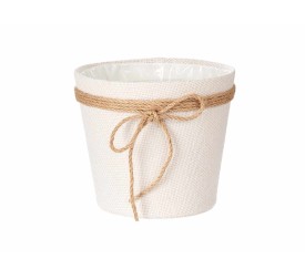 MACETERO TELA CON LAZO 15X14CM BLANCO