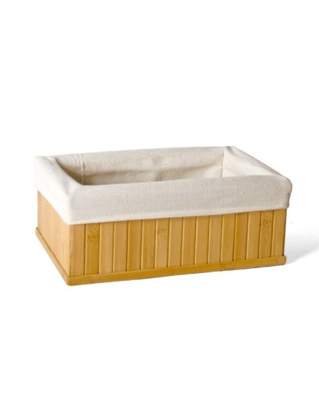CESTA BAMBU CON TELA 28X18X11 CM