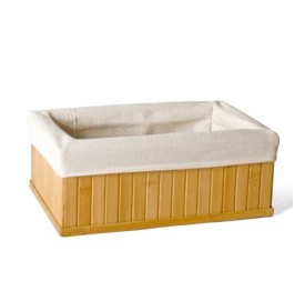 CESTA BAMBU CON TELA 33X23X14 CM