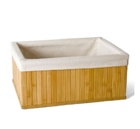 CESTA BAMBU CON TELA 38X28X16 CM