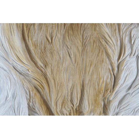 FIGURA RESINA 41X22X30 PERRO BLANCO