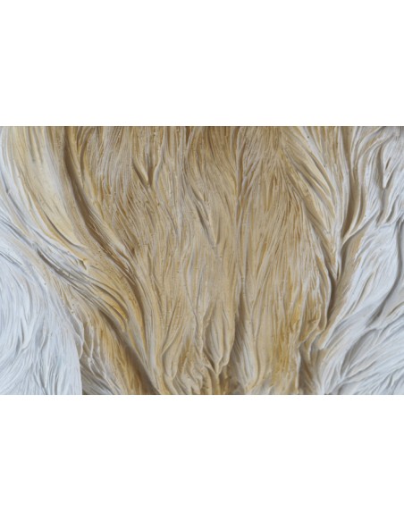 FIGURA RESINA 41X22X30 PERRO BLANCO