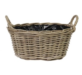 CESTO MIMBRE NATURAL CON FORRO OVALADO L36W31H19