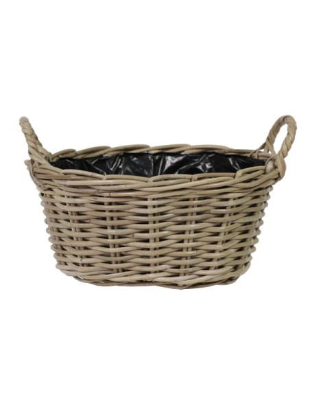 CESTO MIMBRE NATURAL CON FORRO OVALADO L36W31H19