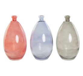 JARRON CRISTAL RECICLADO 14X14X30 ORGANICO 3 SURT.