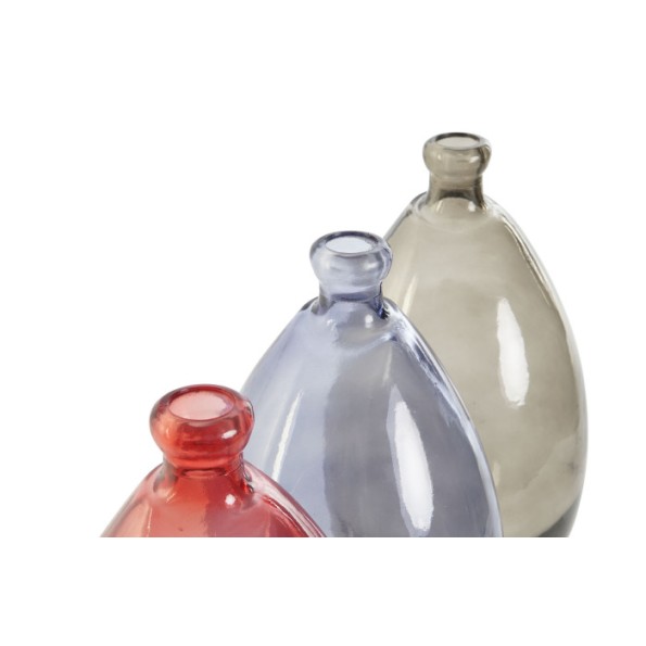 JARRON CRISTAL RECICLADO 14X14X30 ORGANICO 3 SURT.