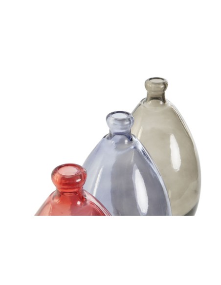 JARRON CRISTAL RECICLADO 14X14X30 ORGANICO 3 SURT.