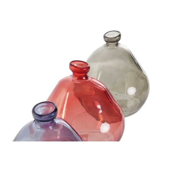 JARRON CRISTAL RECICLADO 17X17X18 ORGANICO 3 SURT.