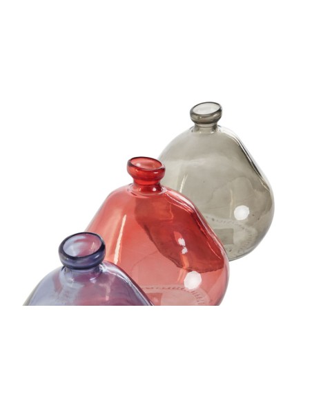 JARRON CRISTAL RECICLADO 17X17X18 ORGANICO 3 SURT.