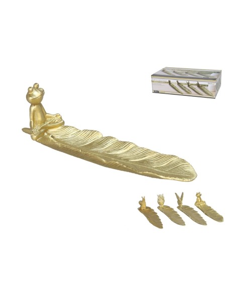 PORTA-INCIENSO GOLD ANIMAL 20,5X4,7X6CM 4 SURT.