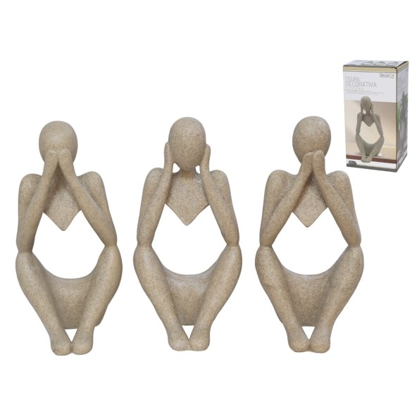 FIGURA DECORATIVA LADY SENSE 22,5CM GRIS 3STD