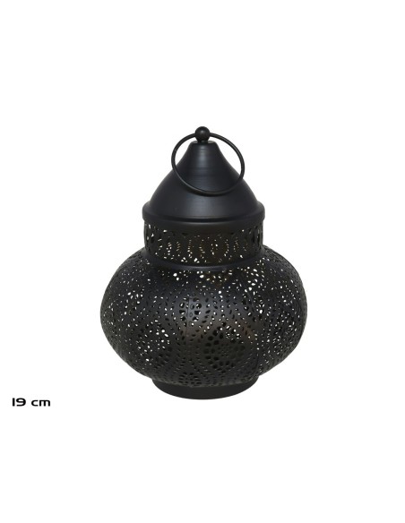 FAROL NEGRO Y ORO 15X15X19CM GITA