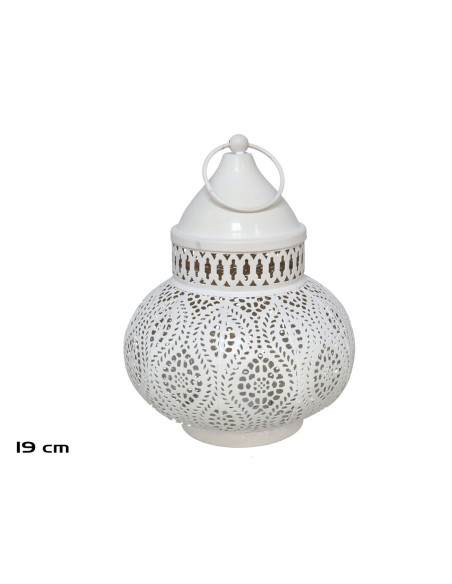 FAROL BLANCO Y ORO 15X15X19CM GITA