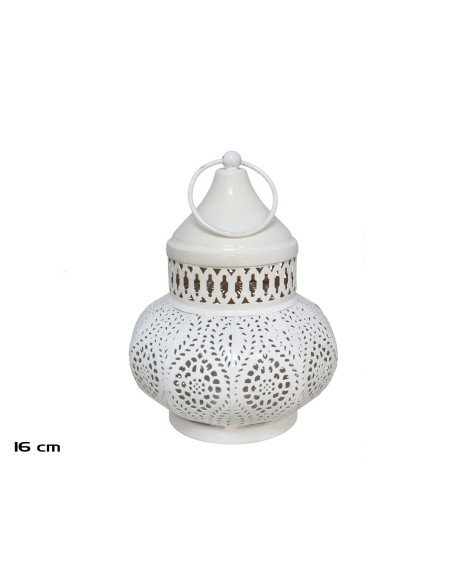 FAROL BLANCO Y ORO 12.5X12.5X16CM ASHOK