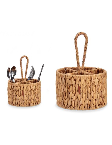 CUBERTERO DE PAJA REDONDO CON 4 HUECOS