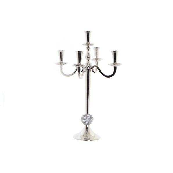 CANDELABRO ALUMINIO ACRILICO 30X30X47 CROMADO