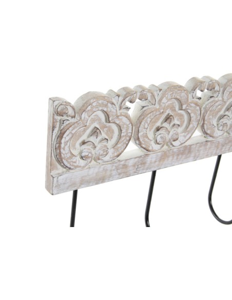 PERCHERO PARED MANGO METAL 38X6X19 DECAPE BLANCO