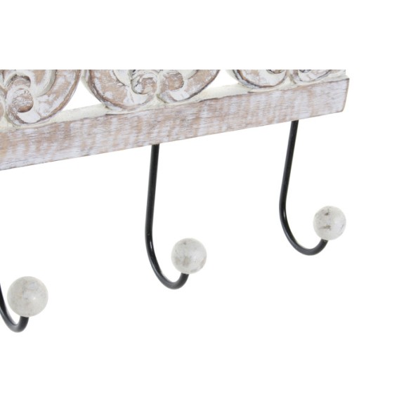 PERCHERO PARED MANGO METAL 38X6X19 DECAPE BLANCO