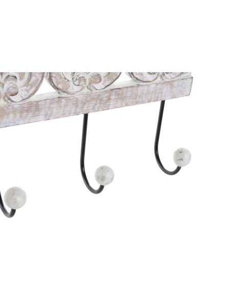 PERCHERO PARED MANGO METAL 38X6X19 DECAPE BLANCO